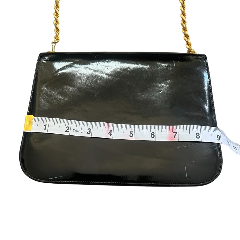 Vintage Leather Black Gold Rope Medium Shoulder Bag - Picture 5 of 8
